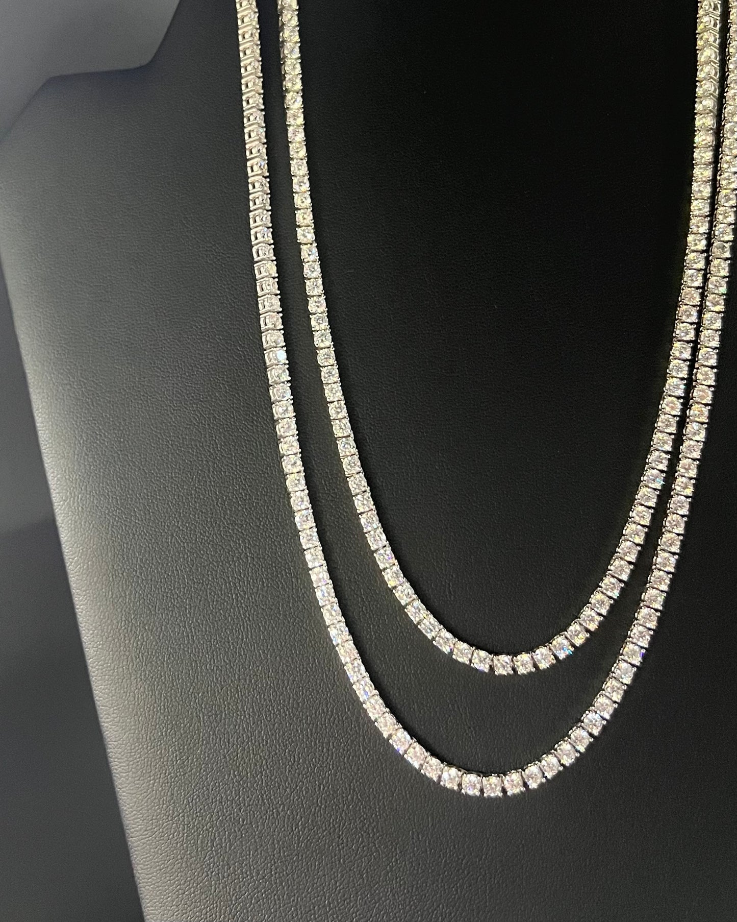 Silver Setting Tennis Necklace