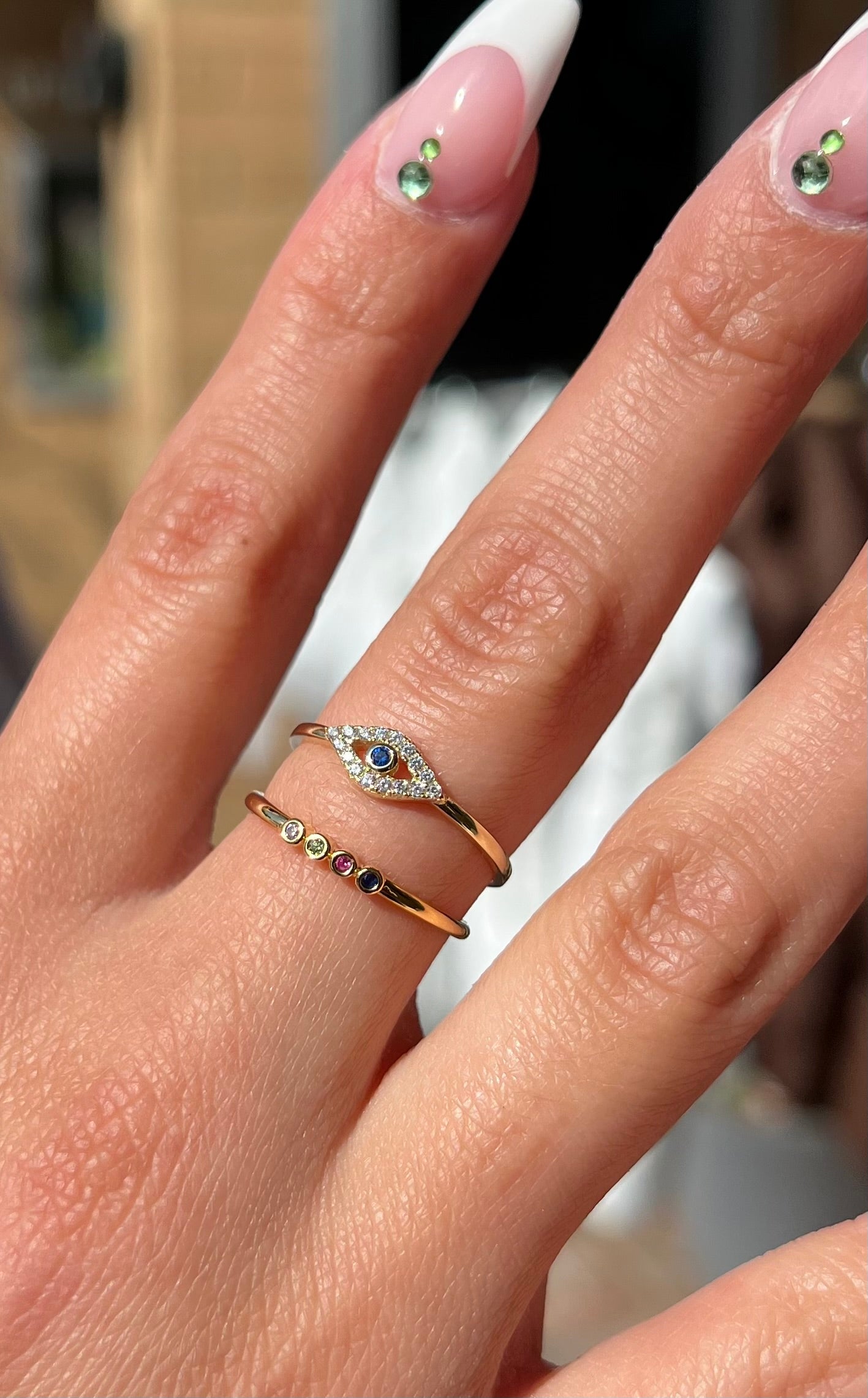 Dainty Colorful Bubble Ring