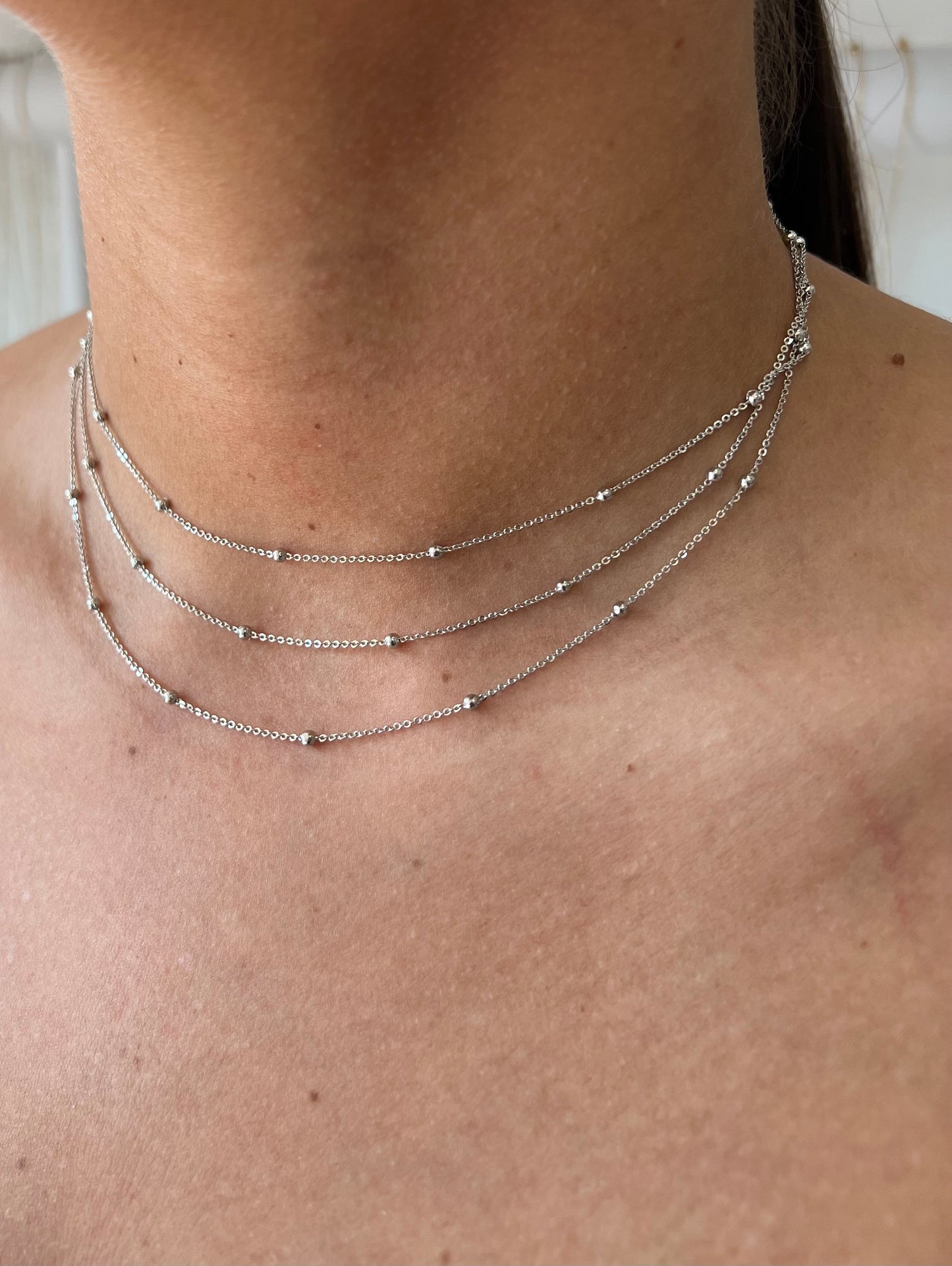 Three Layer Silver Necklace