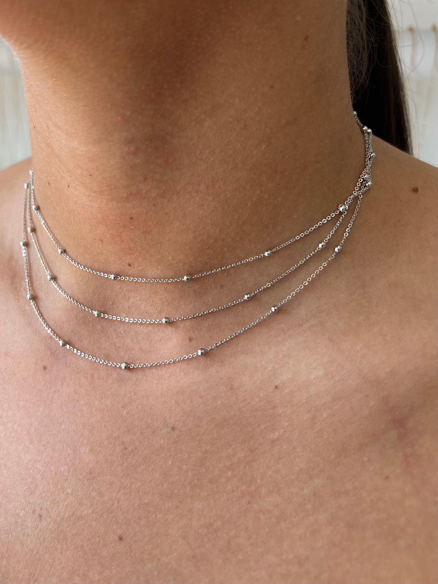 Three Layer Silver Necklace
