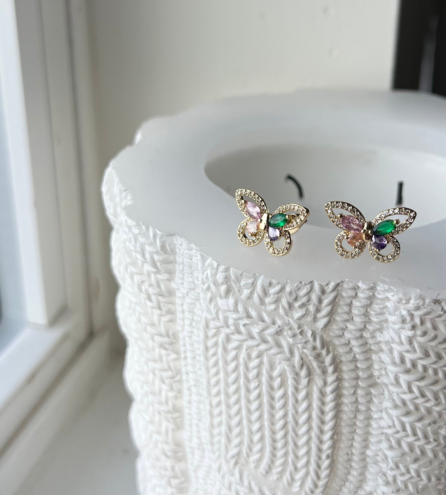 Color Butterfly Post Earrings