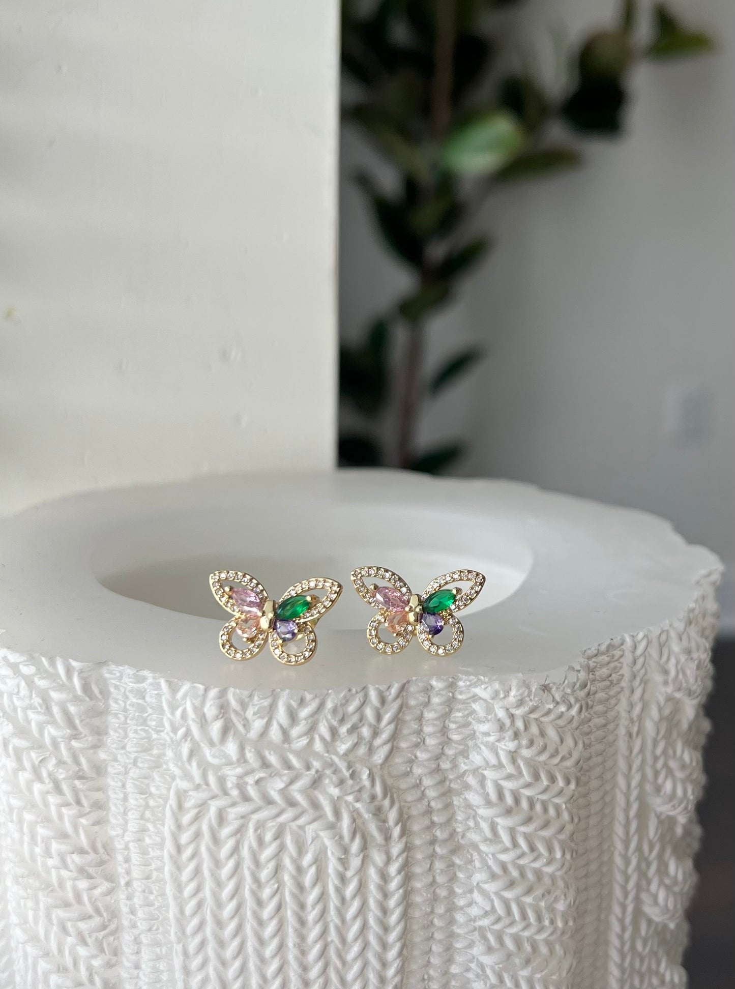 Color Butterfly Post Earrings