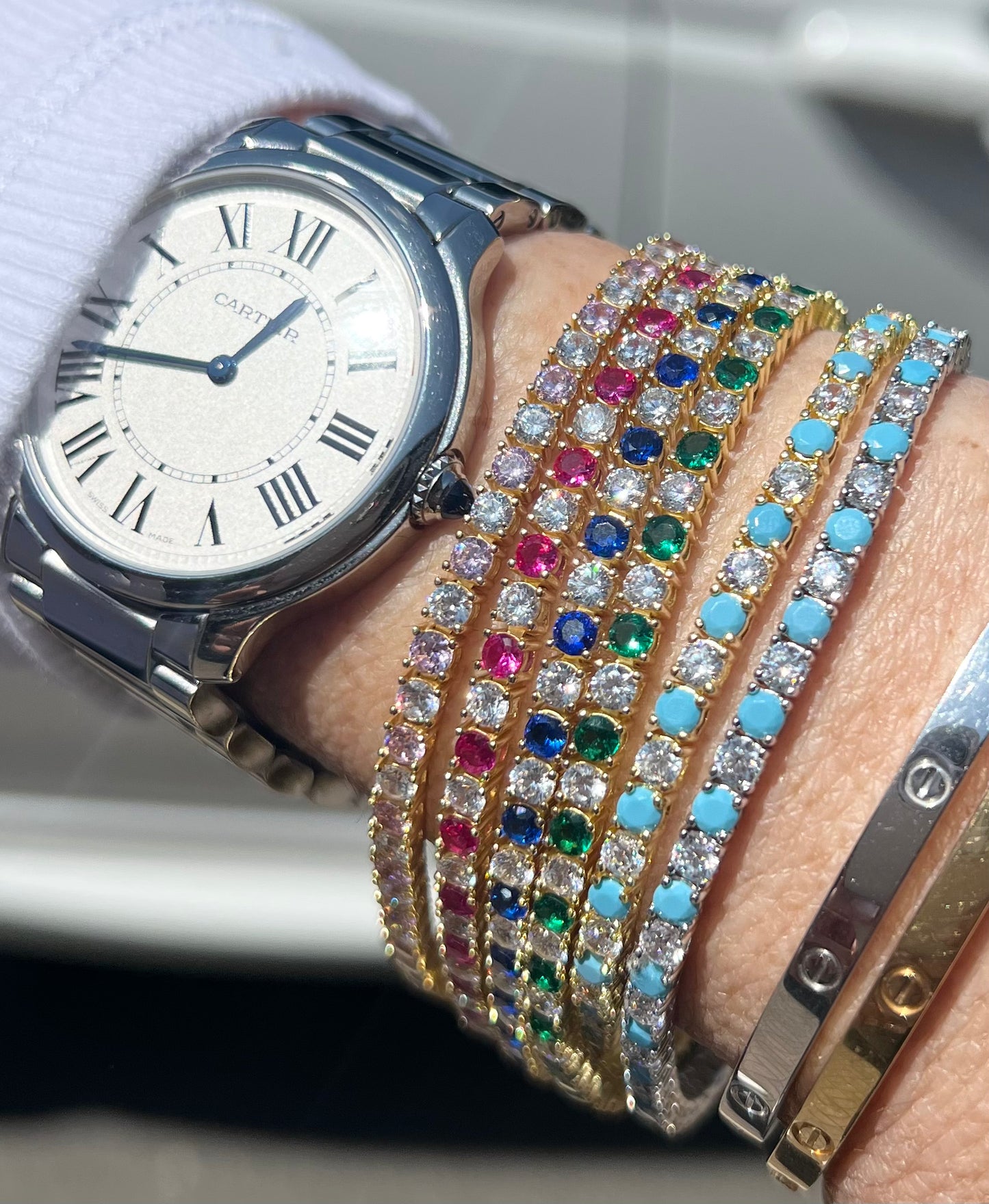 Alternating Diamond Tennis Bracelet
