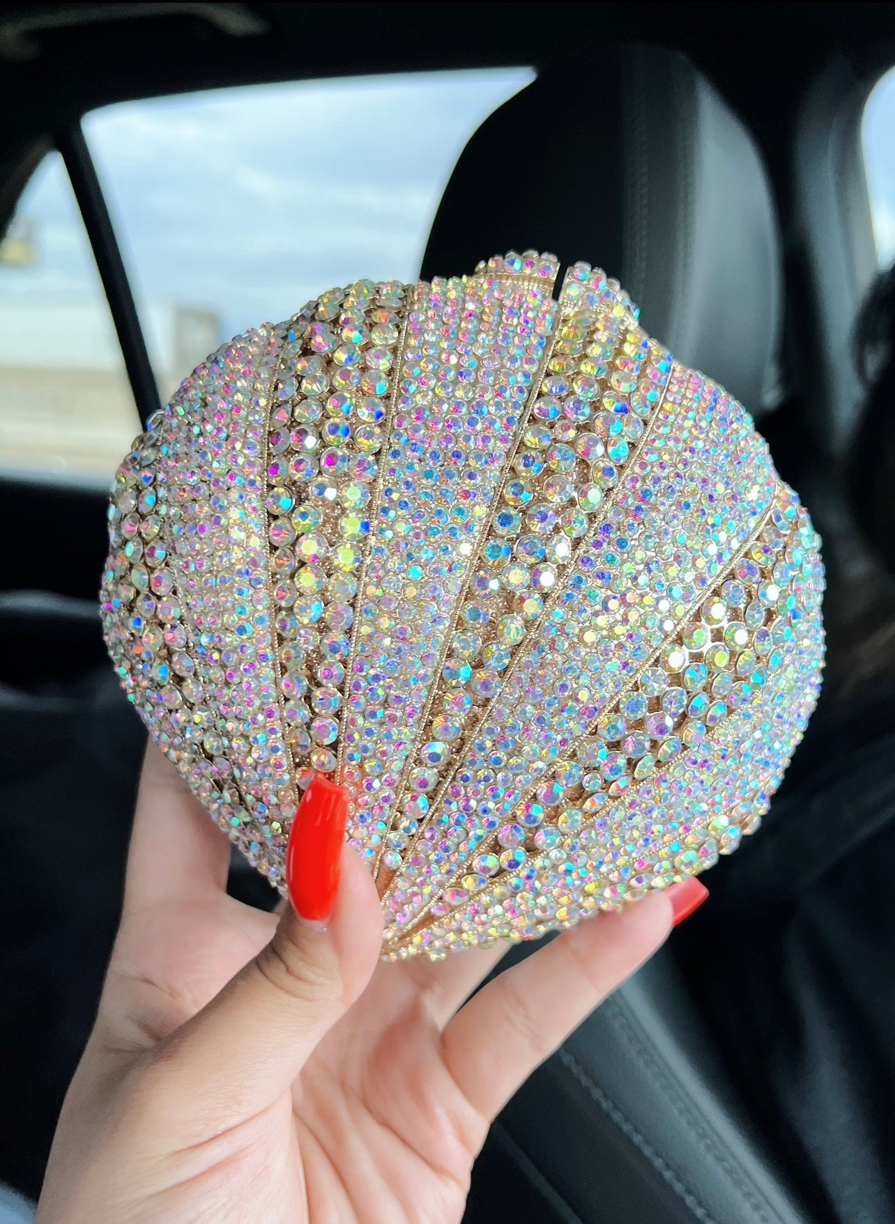 CZ Crystal Seashell Bag