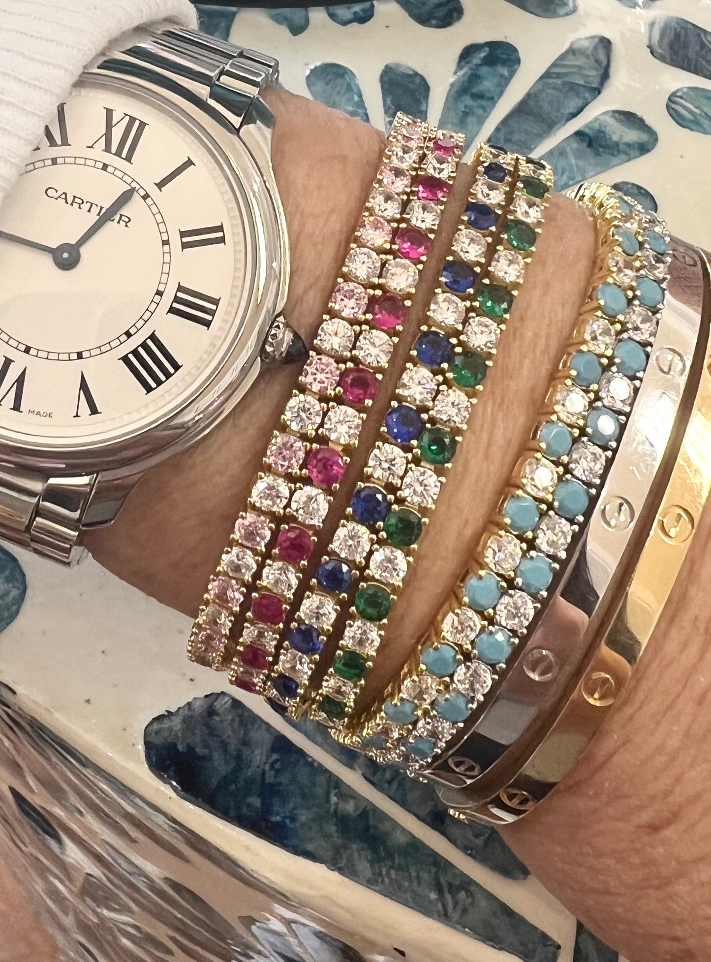 Alternating Diamond Tennis Bracelet