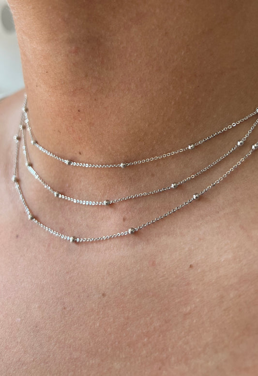 Three Layer Silver Necklace