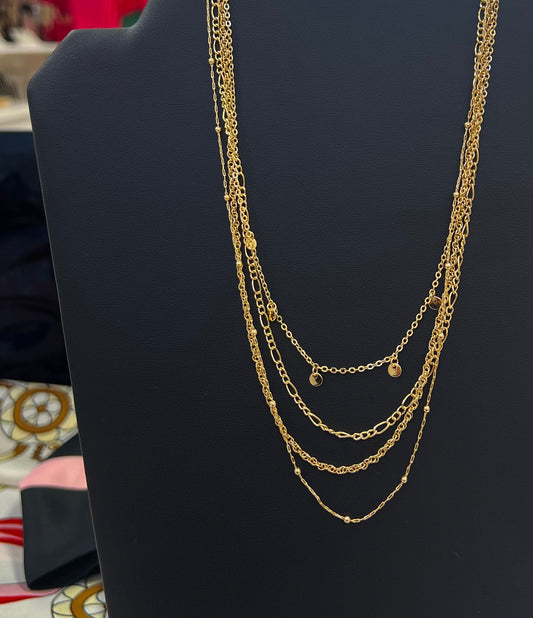 Four Layer Gold Necklace